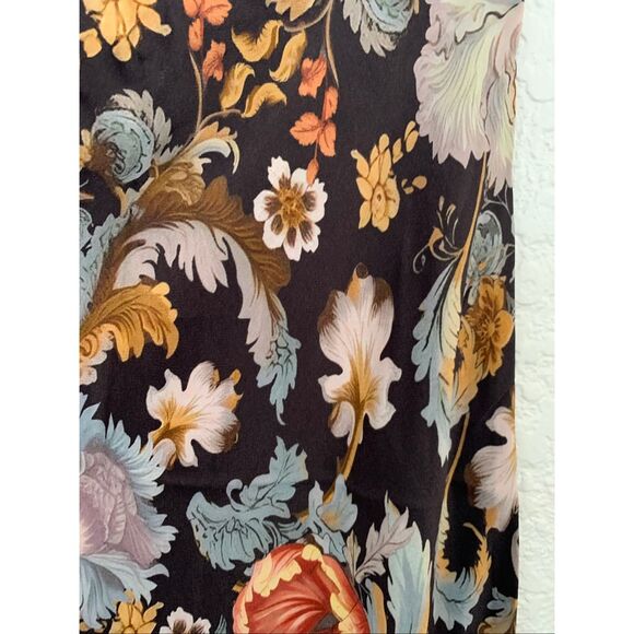 Anthropologie Tilda Maxi Slip Skirt Side-Slit Black Multi Size L - Picture 6 of 12